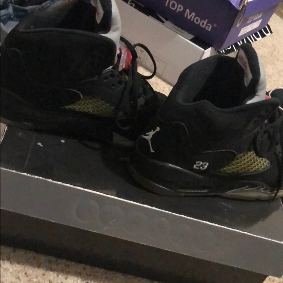 Air jordan 5 retro black metallic silver fire red - Picture 2 of 3